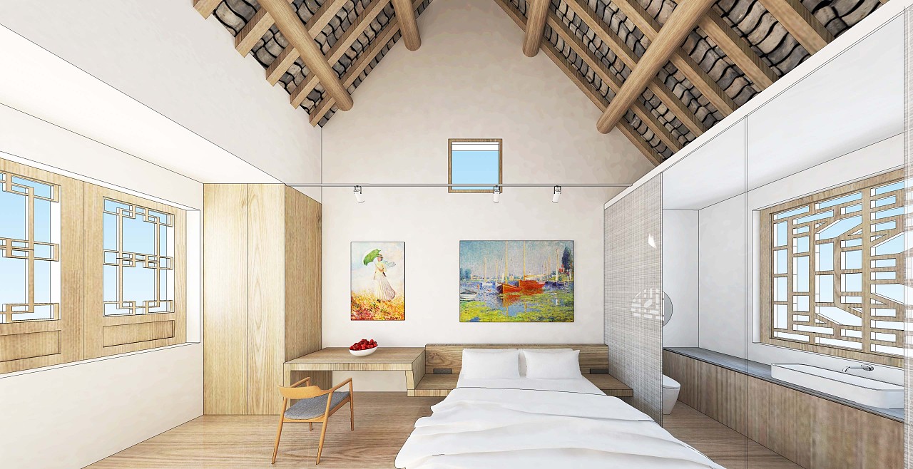 河南?？h古建筑民宿室內設計